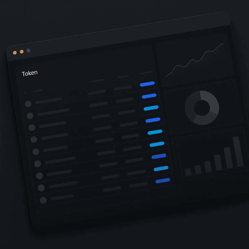 Token Analytics Platform — Example Build mockup